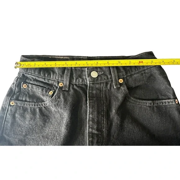 Vtg Levis 505 Mens Jeans 27x29 Straight Black 2000 Red Tab Made in USA Tag 29x30 - Picture 9 of 13